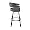 Armen Living Chelsea 25" Swivel Counter Stool with Matte Black Finish and Black Faux Leather LCCSBABLBL26 - alternate 8